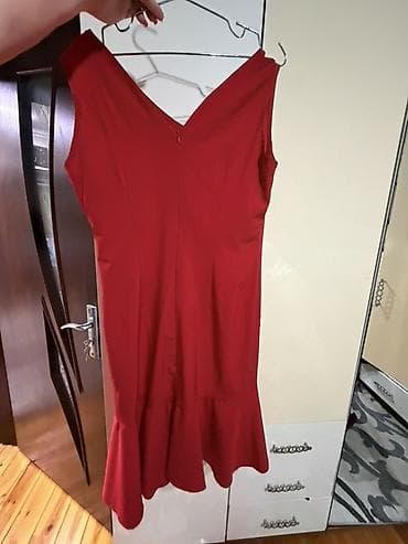 mini geyim: Qırmızı rəsmi/axşam geyimi - Rəng: parlaq qırmızı - Model: qolsuz — 2