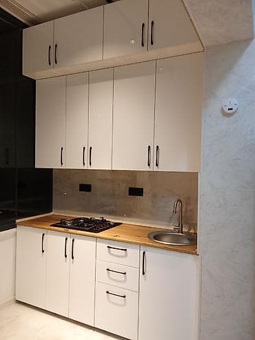 saloglu mebel: Ağ rəngli, kompakt mətbəx mebeli dəsti - Üst və alt bölmələrdən — 4