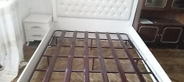 lovhə: Ağ rəngdə, modern dizaynlı iki nəfərlik çarpayı karkası. - Ölçü — 3