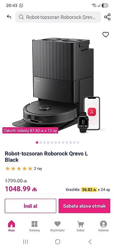 robot supurge: Roborock Qreco L robot pilisos yeni alınıb evdə qapıların arasında — 1