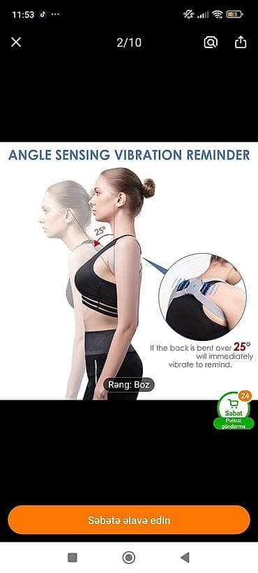 Инвалидные коляски: Ağıllı bel-duruş korrektoru – vibrasiya ilə xatırladan model - Duruşu — 3