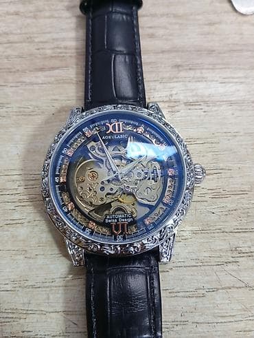 Digər aksesuarlar: AOKULASIC mexaniki qol saatı – avtomatik mexanizm, skeleton dizayn - — 3