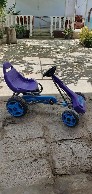 uşaq maşın: Uşaq pedallı qokart – GTOYS 88 SPEEDCAR - Rəng: bənövşəyi/göy — 1