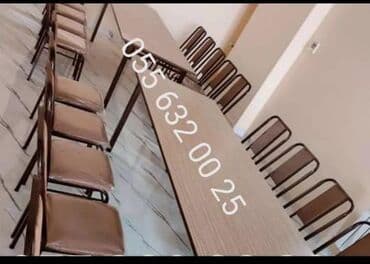 endirimde olan mebeller: Yeni, Kvadrat masa, 4 stul, Açılmayan, Stullar ilə, Dəri, Azərbaycan — 28