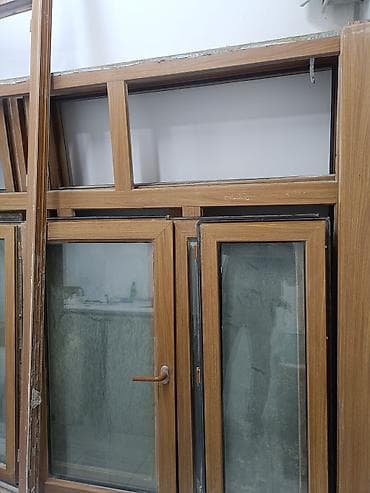 yumru pencere: PVC ağac rəngində pəncərə və qapı profilləri – şüşə və çərçivələrlə — 7