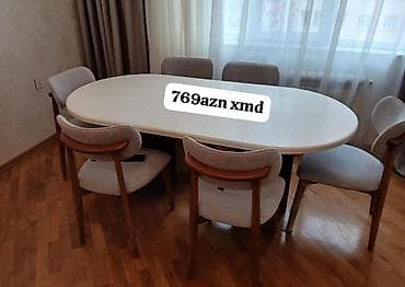 Oval masa, 6 stul