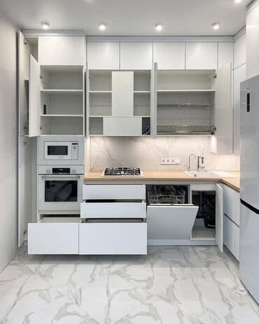 стеклянный кухонный стол: Sifarişlə mətbəx dəsti, Özü çəkən petlələr, Kredit yoxdur, Pulsuz çatdırılma — 4