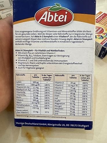 optitech vitamin c: Abtei A–Z Komplett Langzeit-Multivitamine – 40 depo-tabletka Məhsul — 2
