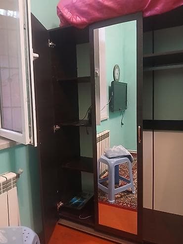 balkon skaflari: 3 qapılı, Güzgülü, Qəhvəyi, Digər material, Açılan, Düz dolab — 2