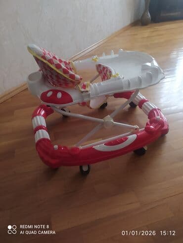 uwaq ucun mawin: Uşaq gəzdiricisi (yürütmə aparatı) - Rəng: qırmızı/ağ, oturacaq — 2