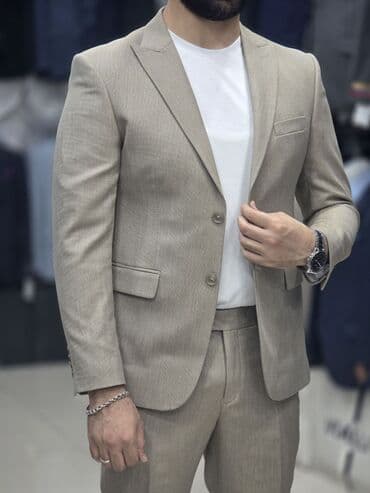 Другая мужская одежда: Kişi Kostyum Dəstləri - Klassik və modern kəsim: dar siluet, çiynə — 3