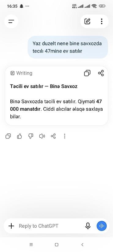 celilabad ev alqi satqisi: Təcili satılır — Binə Savxoz Binə Savxozda yerləşən ev təcili olaraq — 1