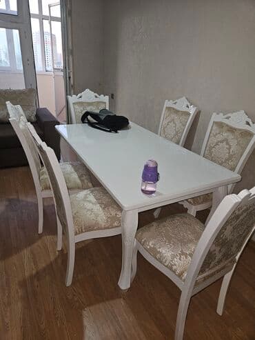 masazir heyet evleri kreditle: Qonaq otağı üçün, Yeni, Açılan, Dördbucaq masa, 6 stul — 1