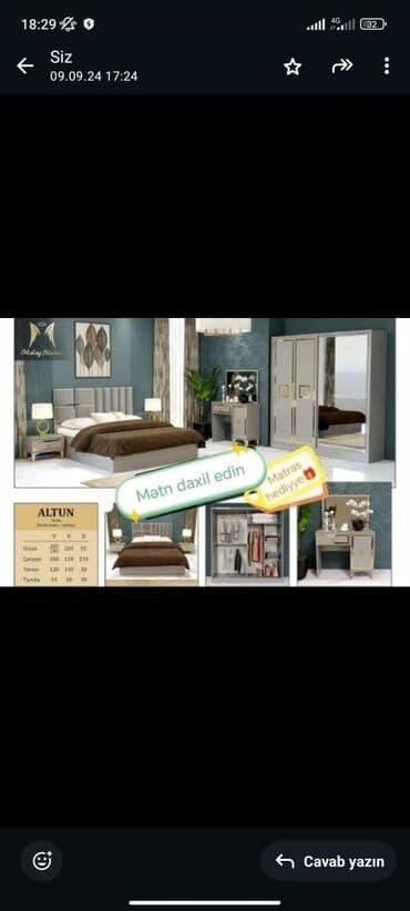 mebleri: 2 təknəfərlik çarpayı, Dolab, Komod, Termo, Rusiya, Yeni — 1