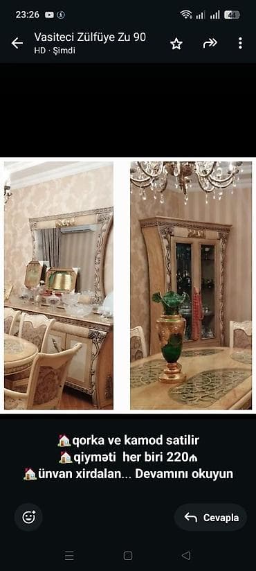 *🏠qorka ve kamod satilir* *🏠qiyməti her biri 220₼* *🏠ünvan xirdalan* — 1