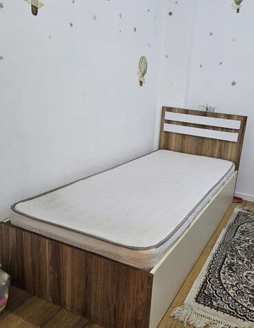 kompozit taxta: Односпальная кровать, С подъемным механизмом, С матрасом, Без выдвижных ящиков — 1