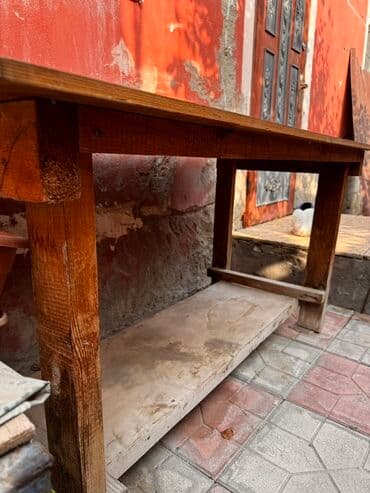 dairevi masa: İşlənmiş, Açılmayan, Taxta, Dördbucaq masa — 3