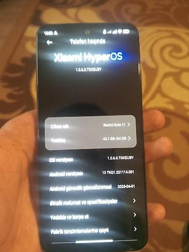 quba telfonlar: Redmi Note 11, 64 GB, rəng - Qara, Barmaq izi, Face ID — 4