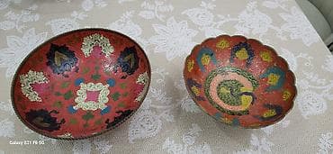 konfet qabi: Məhsul: Rəngli naxışlı bürünc şirniyyat/mezə qabı (ayaqlı) - — 4