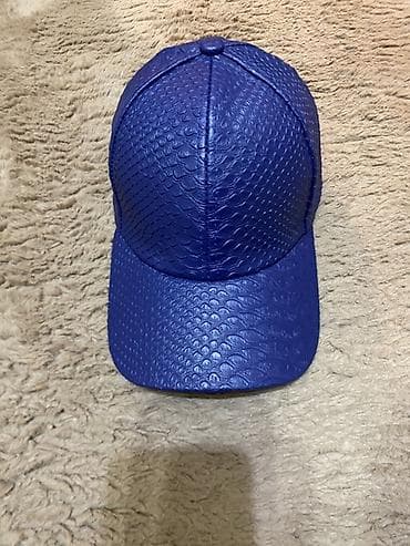 Kepkalar: Mavi rəngli qapaqlı kepka - Material: süni dərini xatırladan — 1