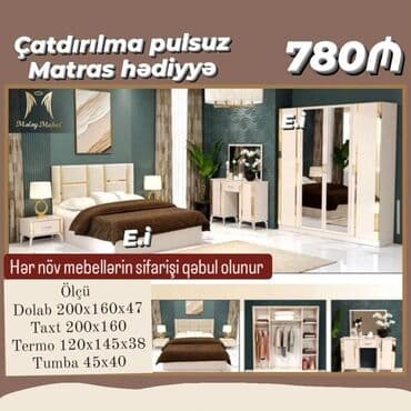tuba: 2 təknəfərlik çarpayı, Dolab, Tumba, 2 tumba, Azərbaycan, Yeni — 3