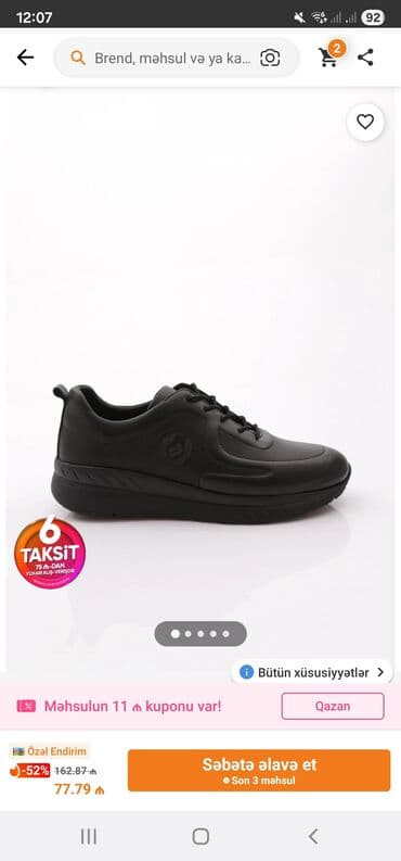 Subaru: Dgn Erkek Comfort Lazerli Ayaqqabı - Rəng: qara - Material: həqiqi — 1