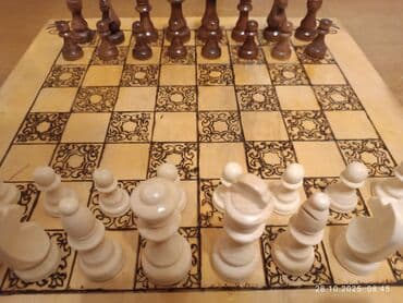 metbex ucun alcipan fiqurlari: Əl işi taxta şahmat dəsti - Material: tamamilə ağacdan hazırlanmış — 2