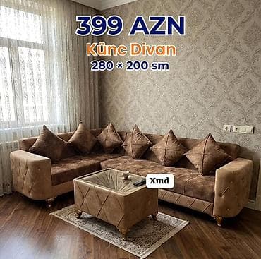 sunger: Künc divan – 280 × 200 sm Qiymət: 399 AZN (şəkildə göstərilib) - — 1