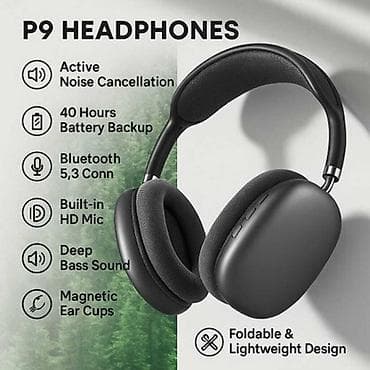 p47 qulaqlıq: P9 Pro Max Bluetooth over‑ear qulaqlıq — 1