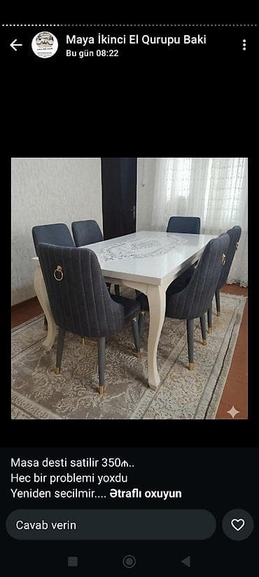 Qonaq otağı üçün, Açılmayan, 6 stul