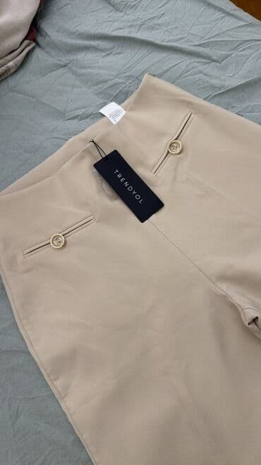 женские классические леггинсы: Брюки, Trendyolmilla, S, M, цвет - Бежевый — 2