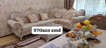 divan kohnə: Klassik üslubda L‑şəkilli yumşaq mebel dəsti. - Parça: Zəngin — 1