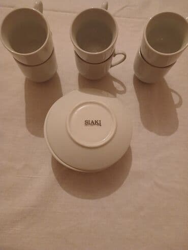 karaca azerbaycan qab qacaq: Qəhvə dəsti, rəng - Ağ, Farfor, 6 nəfərlik, Türkiyə — 1