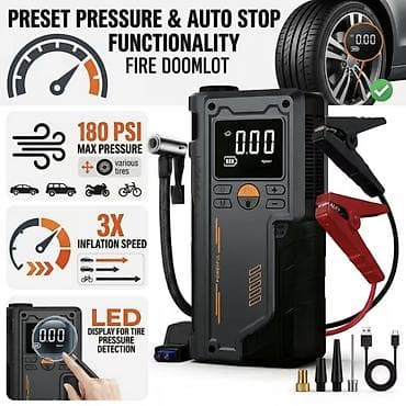 instrumenti: 10‑u 1-də Avtostarter və Hava Kompressoru Çoxfunksiyalı portativ — 9