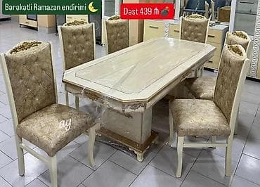 Qonaq otağı üçün, Açılmayan, Dördbucaq masa, 6 stul — 1