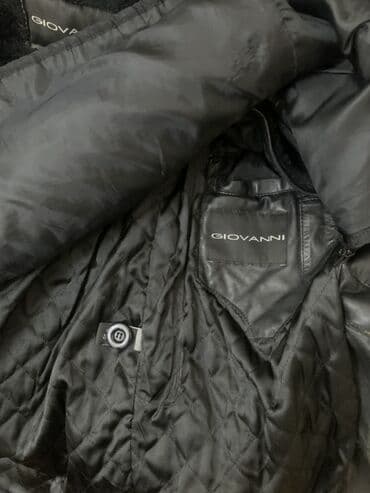 Köynəklər: Giovanni kişi dəri palto - Material: yumşaq qara təbii dəri - Yaxası — 9