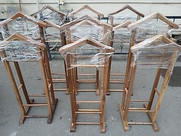 kombi 32: Taxta geyim dayaqları – kişi paltarı üçün “valet” tipli asqılar - — 1