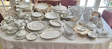 yemek desdi: Nahar dəsti, rəng - Ağ, Farfor, Weimar, 12 nəfərlik, Almaniya — 2