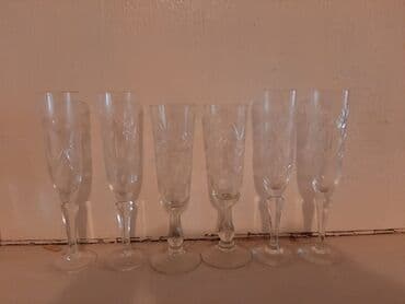 xurusdal qablar: Qədəhlər, Xrustal, 6 ədədli dəst, Rusiya — 2