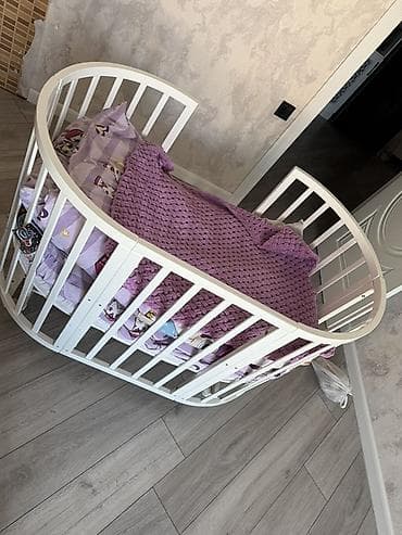 bedroom: Oğlan və qız üçün, Yumru, Beşik, Dəstsiz, Matras ilə, Yellənmə mexanizm ilə — 1