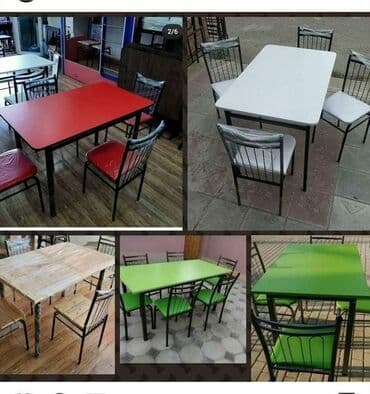 Masa və oturacaq dəstləri: Qonaq otağı üçün, Yeni, Açılan, Dördbucaq masa, 10 stul — 15