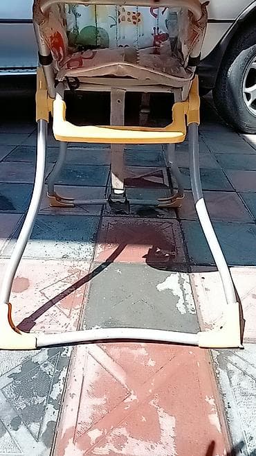 Yemək masaları, oturacaqları: Uşaq yemək stulu - Rəng: sarı süfrə, rəngarəng heyvan naxışlı — 4