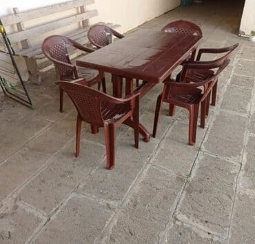 qabağ stolu: Yeni, Dördbucaq masa, 6 stul — 4