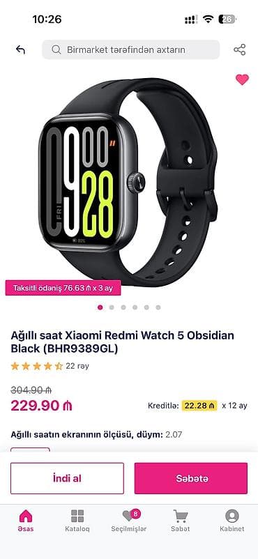 saat gence: Yeni, Smart saat, Xiaomi, Suya davamlı, rəng - Qara — 5