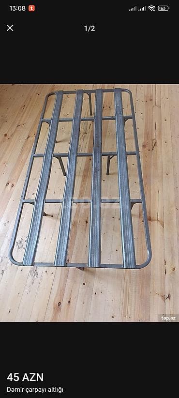 çarpayı dəmiri: İşlənmiş, Təknəfərlik çarpayı, Bazasız, Siyirməsiz — 2