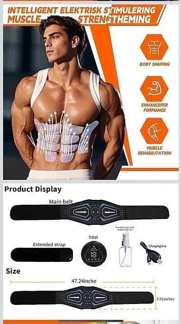 ems trainer: Ağıllı EMS Qarın Kəməri – elektrik əzələ stimulyasiyası ilə məşq — 3