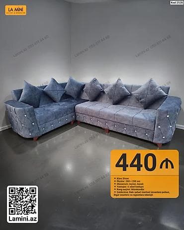 Künc divan – Kod: 2528 - Ölçülər: 280 × 200 sm - Mexanizm: Açılan — 1