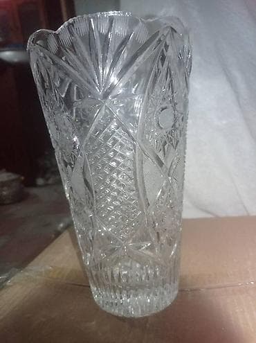 divar ucun dekor: Sovet dövrünə aid xrustal vaza.hec bir defekti yoxdur — 2