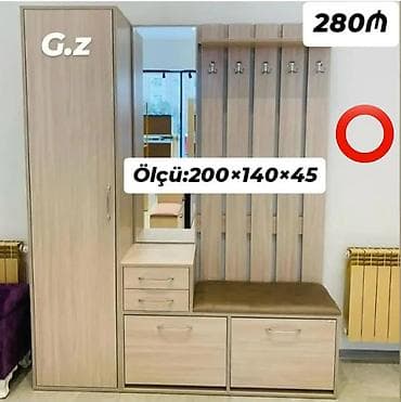 Ofis ləvazimatları: Dəhliz üçün çoxfunksiyalı mebel dəsti - Ölçü: 200 × 140 × 45 sm - — 1