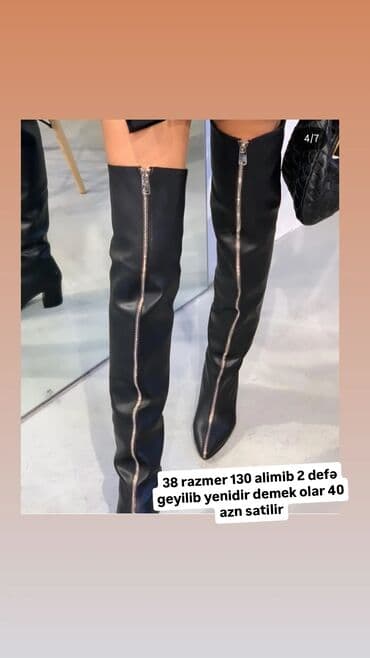 qiz ucun botlar: Ölçü: 38, rəng - Qara, Yeni — 1